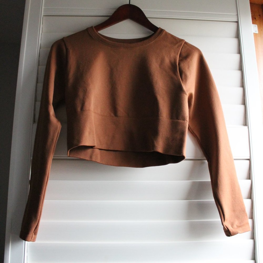 Aerie OFFLINE Sidewalk Seamless Long Sleeve Cropped T-Shirt